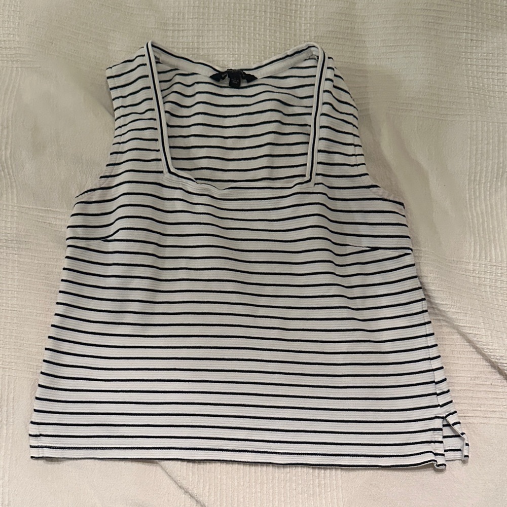 Banana Republic Navy and White Striped Tank Top